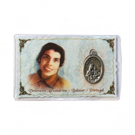 CARTÃO COM MEDALHA BEATA ALEXANDRINA
