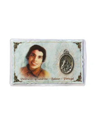 CARTÃO COM MEDALHA BEATA ALEXANDRINA
